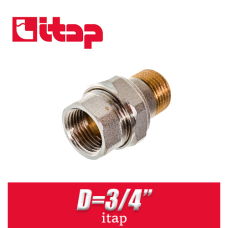 Американка латунная никелированная прямая Itap D3/4"